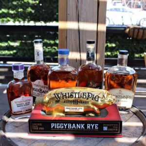Experience the bold character of WhistlePig PiggyBank 10 Year—a 100% straight rye whiskey aged a full decade in new American oak barrels. This limited edition release offers deep spice, vanilla, and caramel notes in a playful pig-shaped bottle, perfect for collectors and rye enthusiasts.