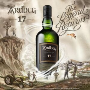Indulge in the rare elegance of Ardbeg Single Malt Scotch—a 17-year-aged Islay whisky with balanced peat smoke, notes of vanilla, citrus, and sea salt. This collectible Scotch delivers smooth complexity and rich character, perfect for discerning whisky lovers and collectors.
