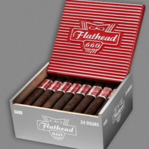 CAO Flathead V660 Carb cigars offer a bold and dark chocolate, pepper, and espresso notes—perfect for fans of big, box-pressed smokes.
