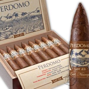 Perdomo Lot 23 Maduro cigars deliver bold flavors of cocoa, espresso, and spice with a smooth burn—crafted for fans of full-bodied, Nicaraguan cigars