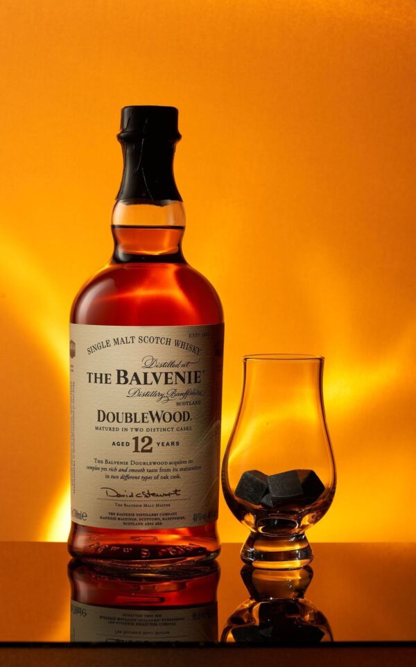 Buy The Balvenie DoubleWood 12 Year – premium Speyside single malt Scotch aged in two casks for rich honey, spice, and oak flavors.