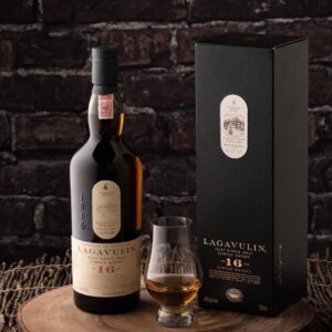 Buy Lagavulin 16 Year – legendary Islay single malt Scotch whisky with intense peat smoke, sherry sweetness, and a long finish.